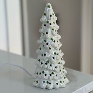 Ceramic Shamrock lighted tree
